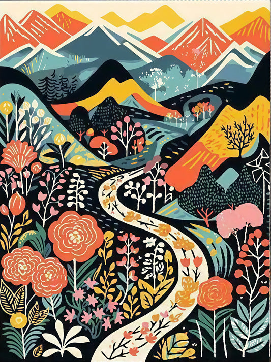 Painting By Numbers Kit - Abstract Landscape