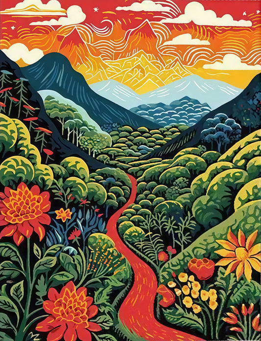 Painting By Numbers Kit - Abstract Landscape