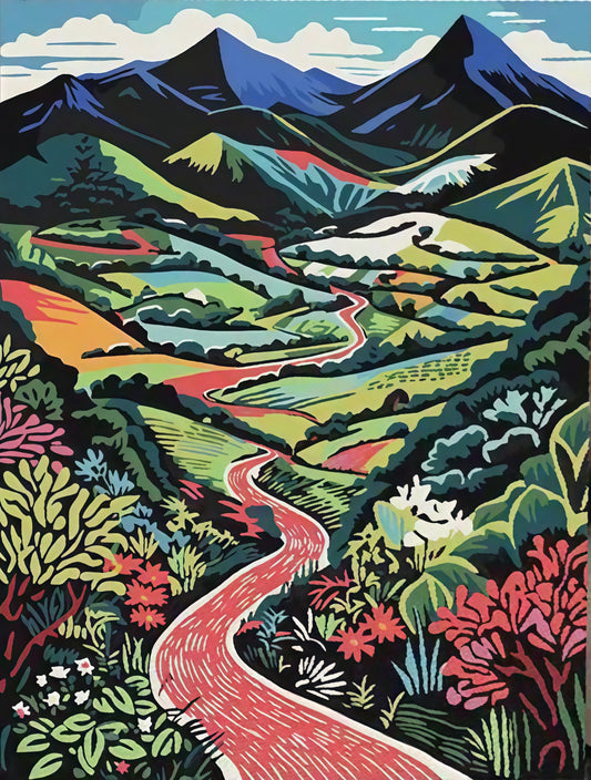 Painting By Numbers Kit - Abstract Landscape