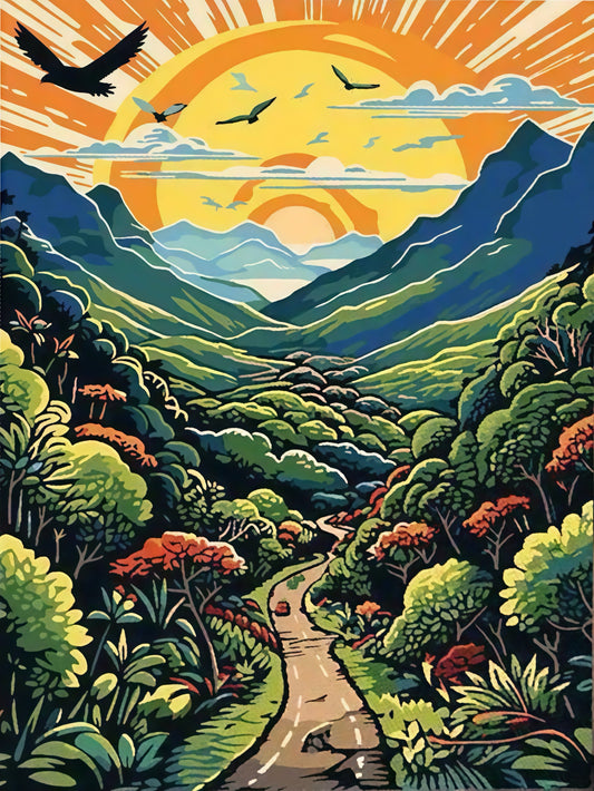 Painting By Numbers Kit - Abstract Landscape