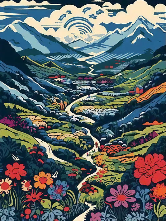 Painting By Numbers Kit - Abstract Landscape