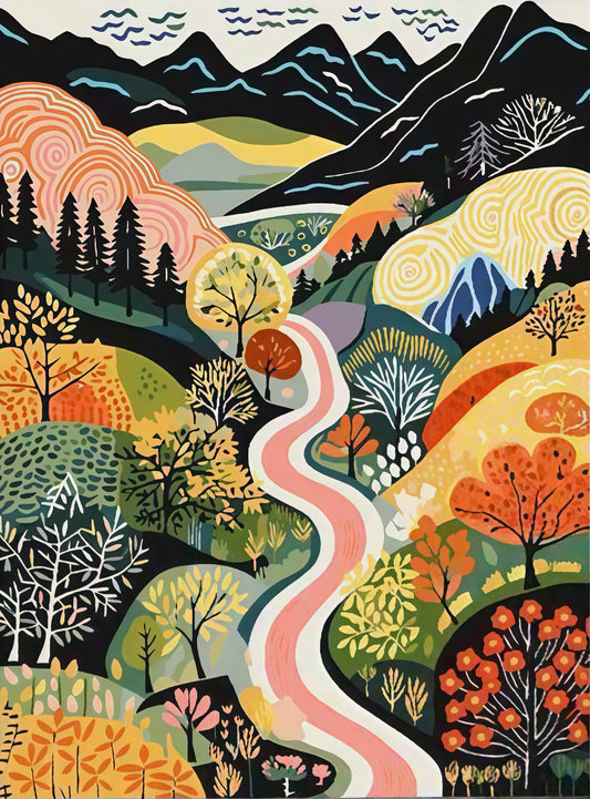 Painting By Numbers Kit - Abstract Landscape