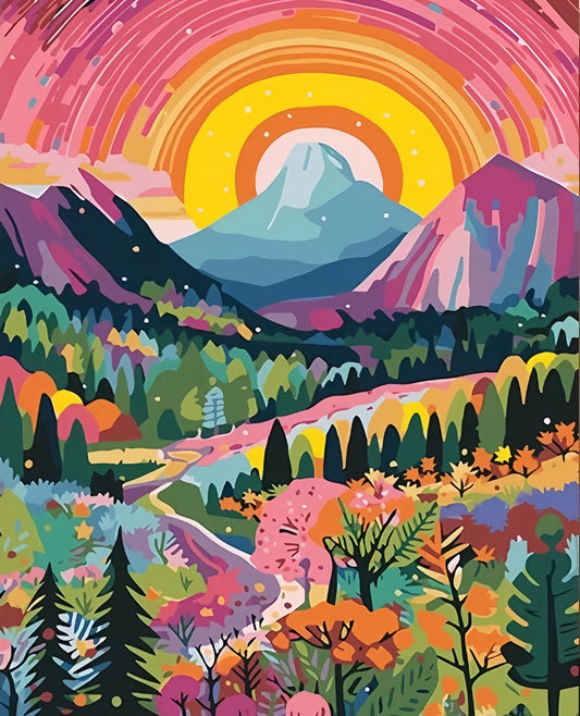 Painting By Numbers Kit - Abstract Landscape