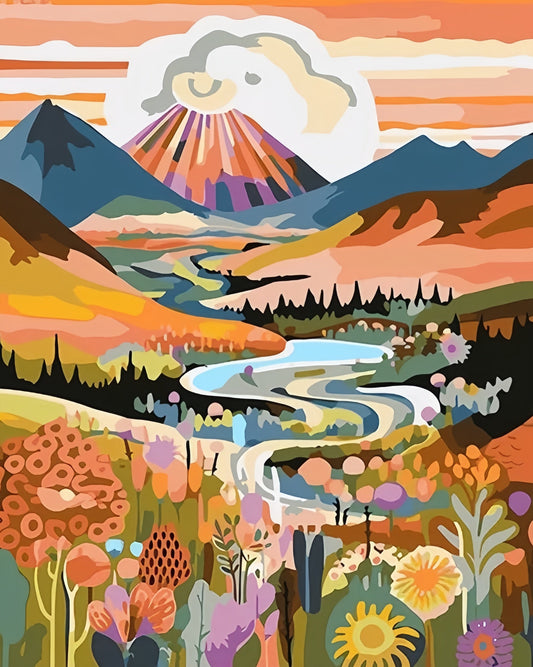 Painting By Numbers Kit - Abstract Landscape