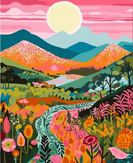 Painting By Numbers Kit - Abstract Landscape