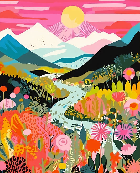 Painting By Numbers Kit - Abstract Landscape