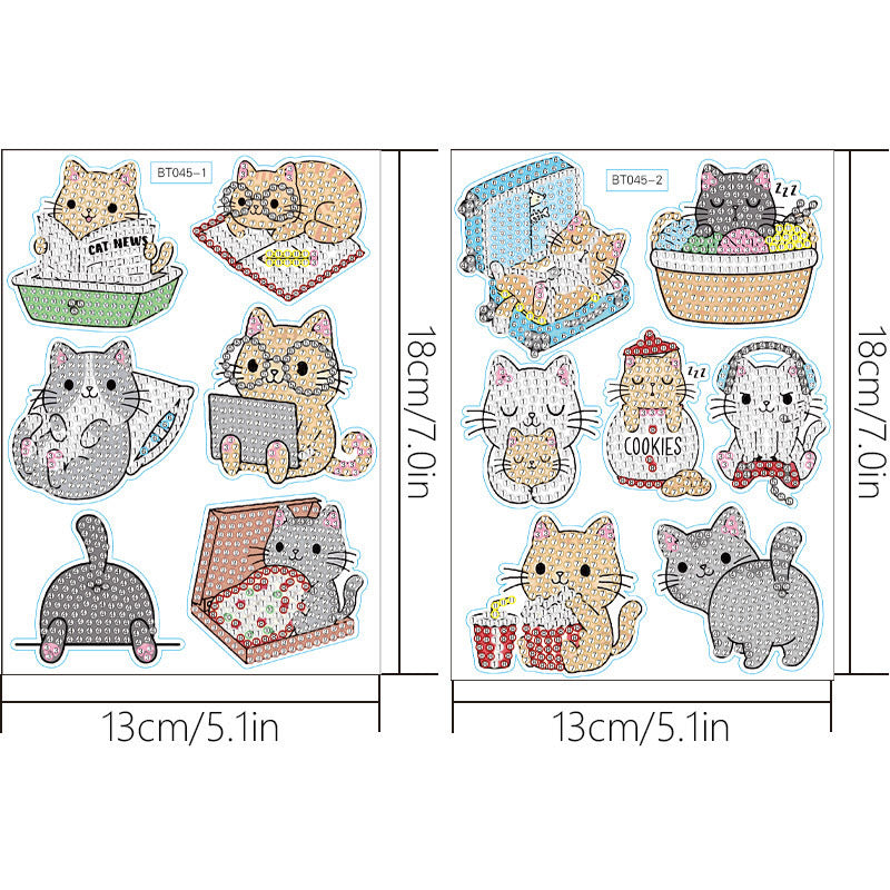 DIY Diamond Painting Craft Stickers - Cute Cat