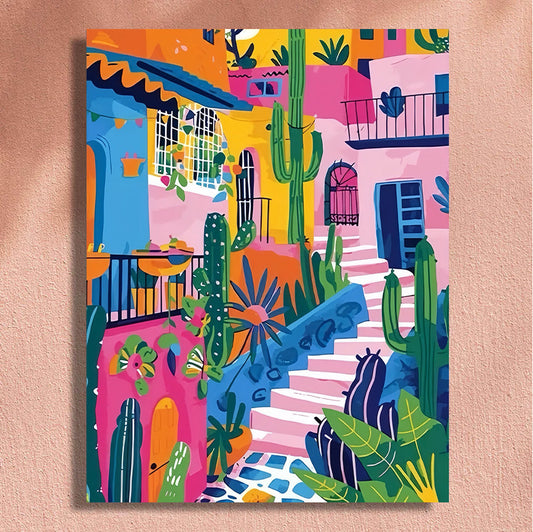 Painting By Numbers Kit - Colorful Houses