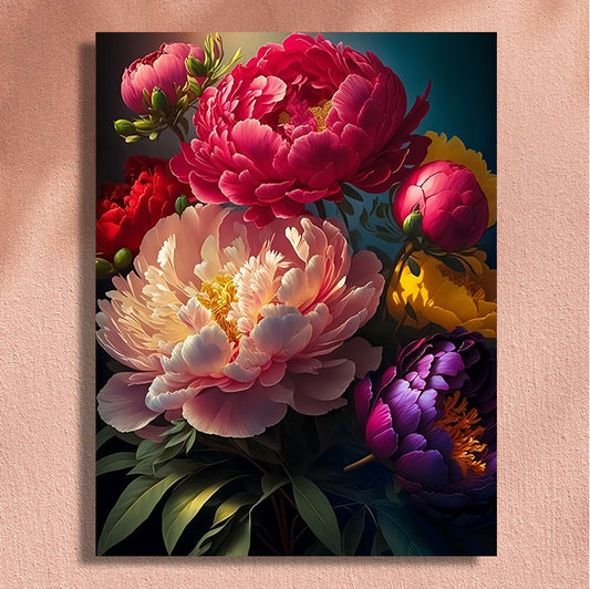 Painting By Numbers Kit - Red Flowers