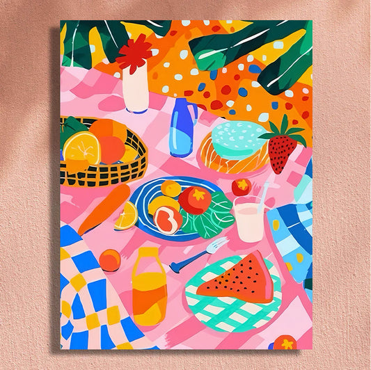 Painting By Numbers Kit - Colorful Dining Table