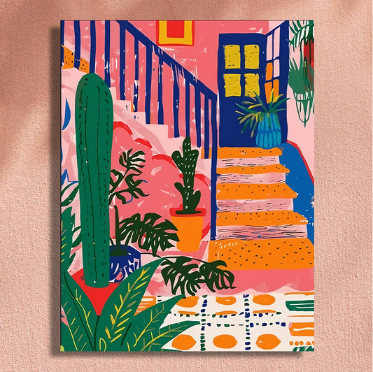 Painting By Numbers Kit - Colorful Houses