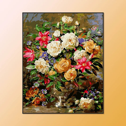 Painting By Numbers Kit - Flowers