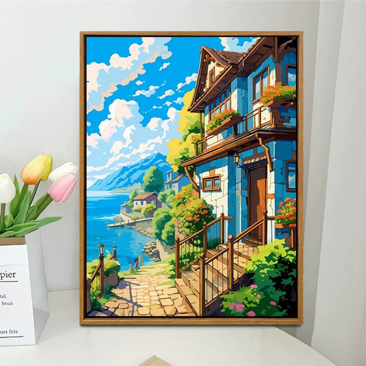 Painting By Numbers Kit - Seaside Villa
