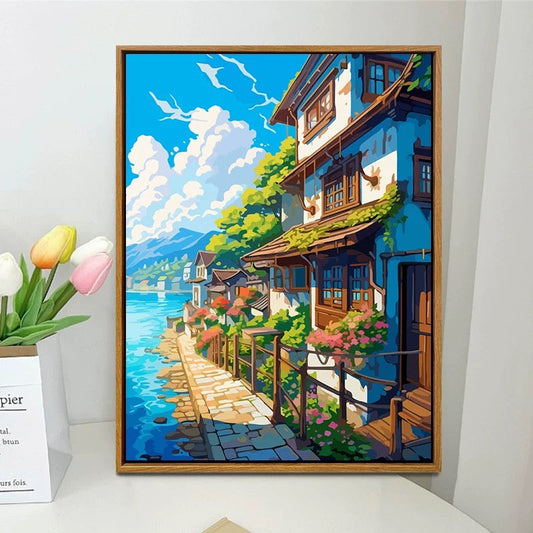 Painting By Numbers Kit - Seaside Villa