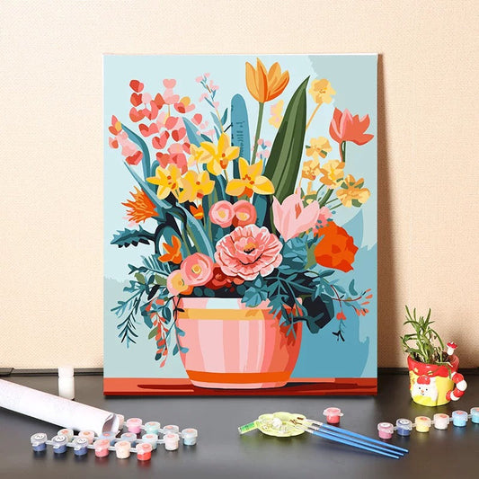 Painting By Numbers Kit - Flowers