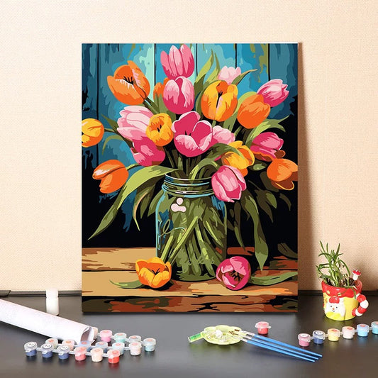 Painting By Numbers Kit - Flowers