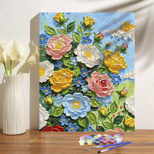 Painting By Numbers Kit - 3D Flowers