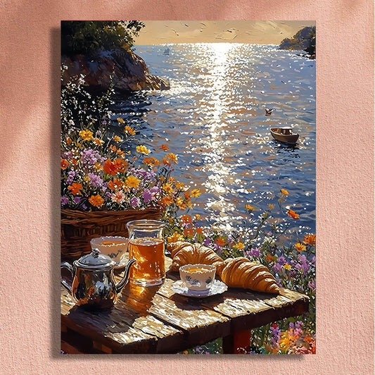 Painting By Numbers Kit - Flowers By The Sea