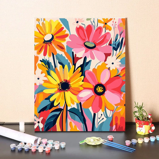 Painting By Numbers Kit - Flowers
