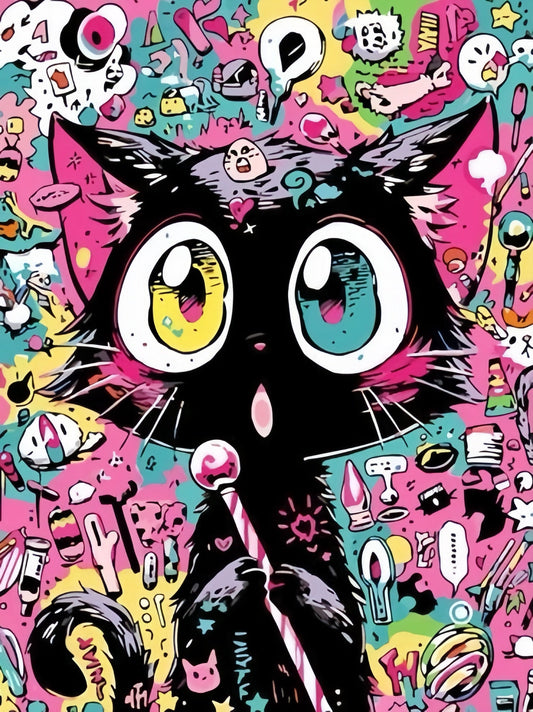 Painting By Numbers Kit - Cartoon Cat