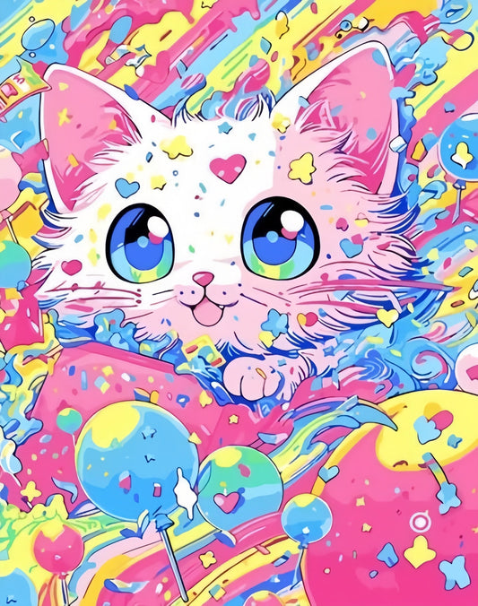 Painting By Numbers Kit - Cartoon Cat