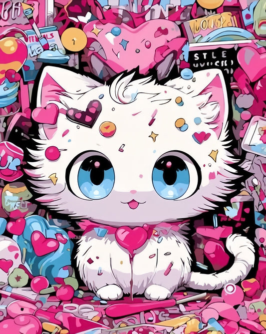 Painting By Numbers Kit - Cartoon Cat