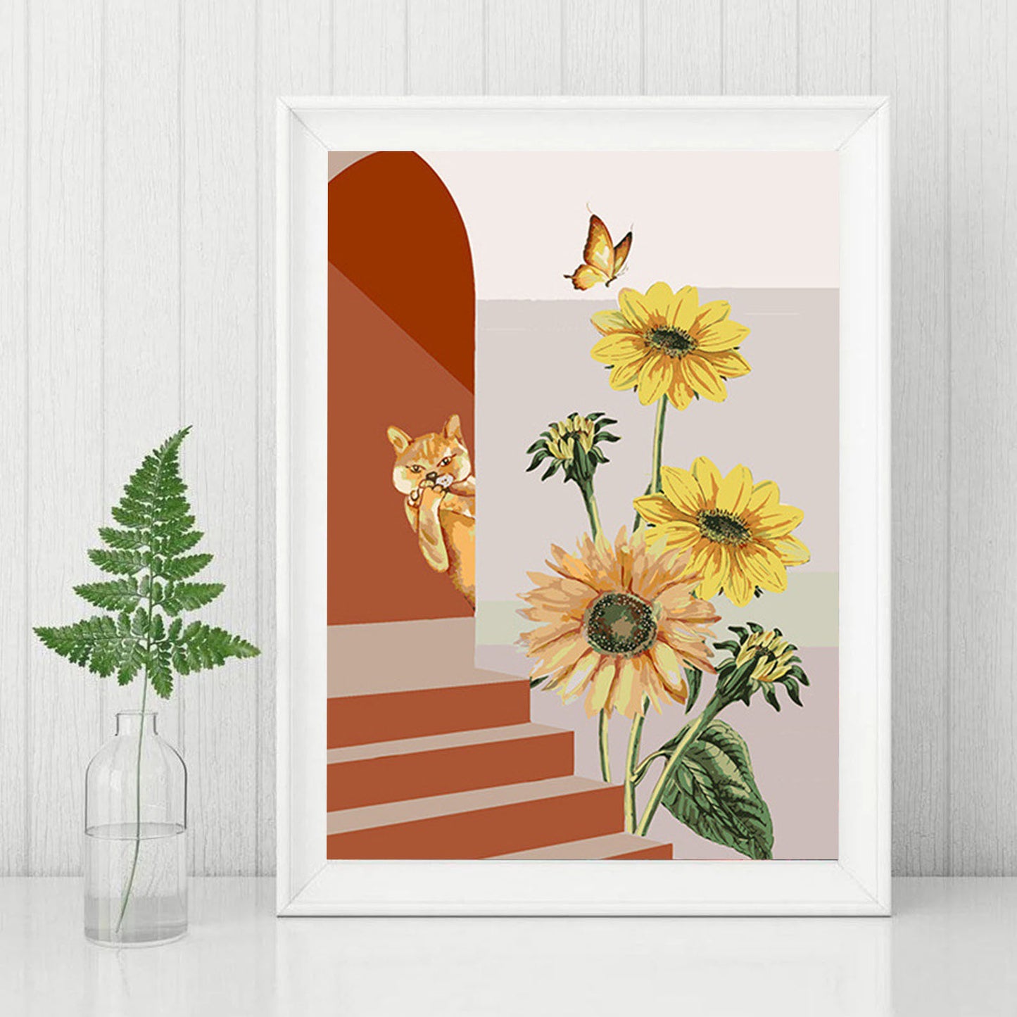 DIY Diamond Painting Kit - Kitten Butterfly Sunflower Painting