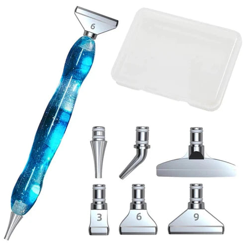 DIY Diamond Painting Point Drill Pen with 6 Metal Tips & Storage Box