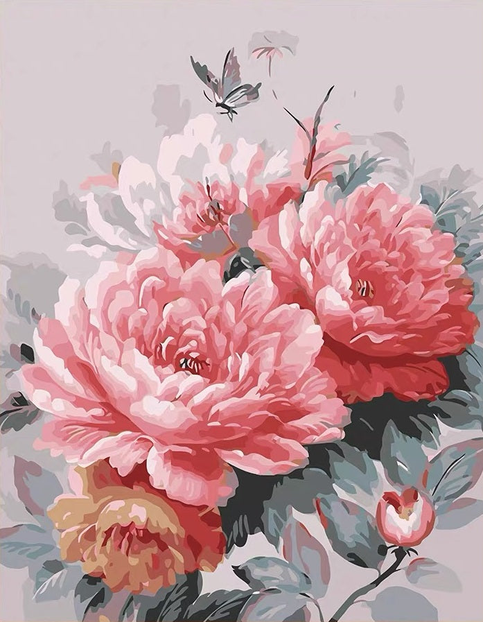 Paint By Numbers Kit - Flowers And Butterflies