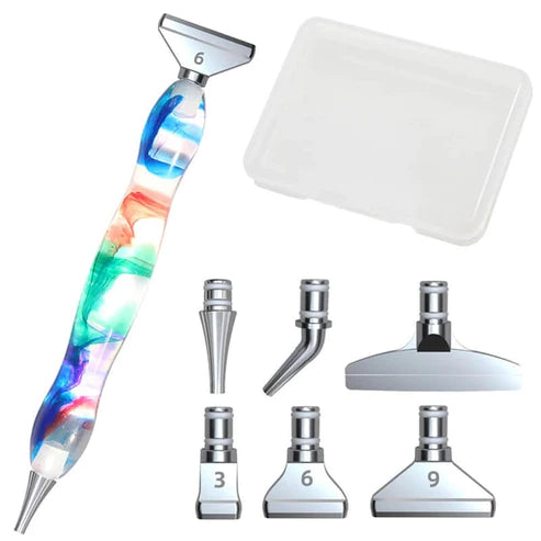 DIY Diamond Painting Point Drill Pen with 6 Metal Tips & Storage Box