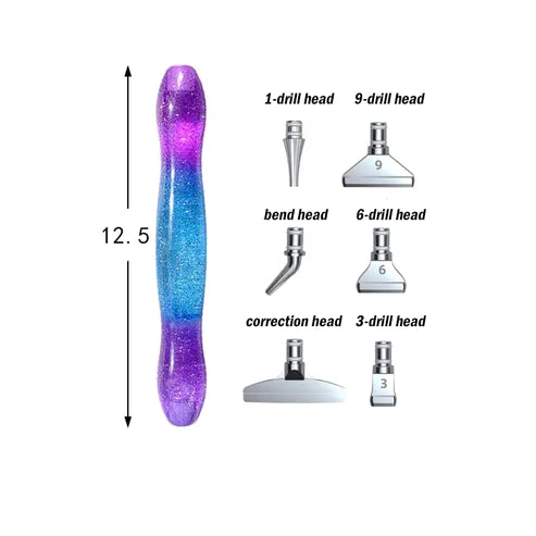 DIY Diamond Painting Point Drill Pen with 6 Metal Tips & Storage Box