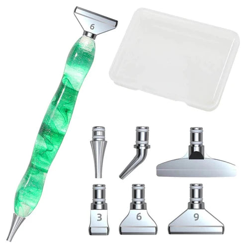 DIY Diamond Painting Point Drill Pen with 6 Metal Tips & Storage Box