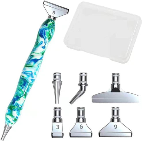 DIY Diamond Painting Point Drill Pen with 6 Metal Tips & Storage Box