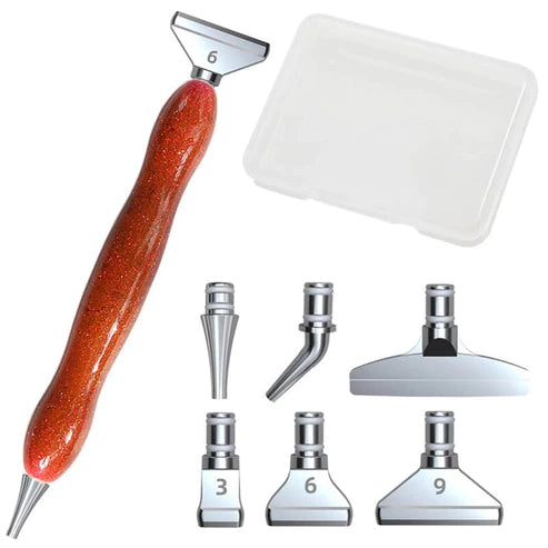 DIY Diamond Painting Point Drill Pen with 6 Metal Tips & Storage Box