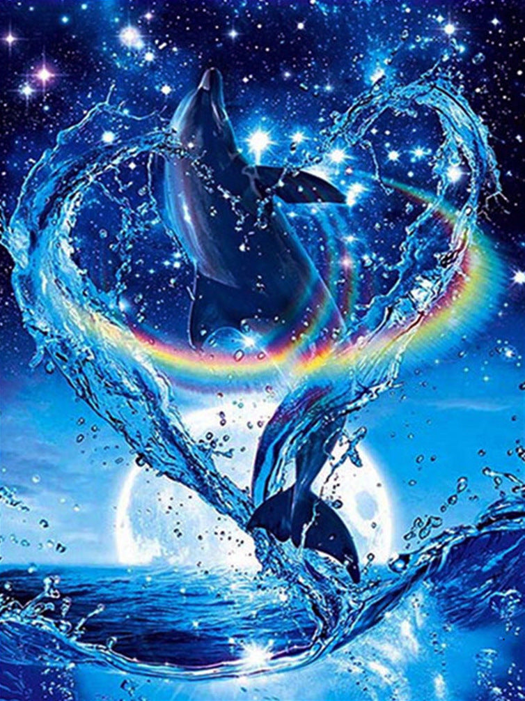 DIY Diamond Painting Kit - Round Drills Ocean Whales 30*40CM