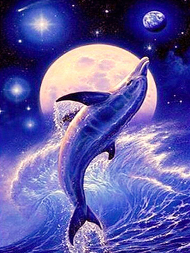 DIY Diamond Painting Kit - Round Drills Ocean Whales 30*40CM