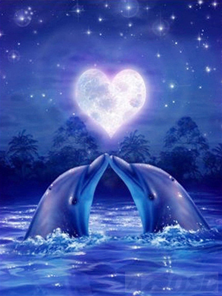 DIY Diamond Painting Kit - Round Drills Ocean Whales 30*40CM