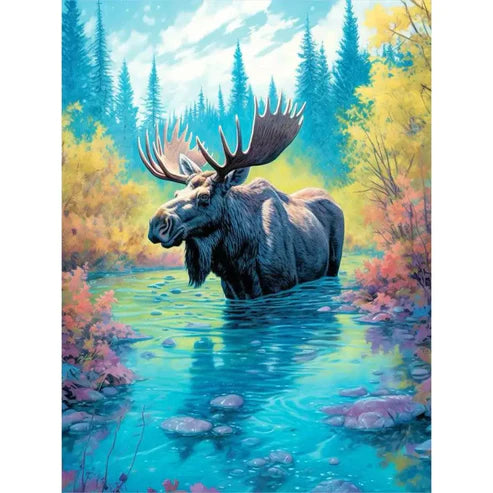 DIY 5D Diamond Painting Kit - Yak & Stream Painting