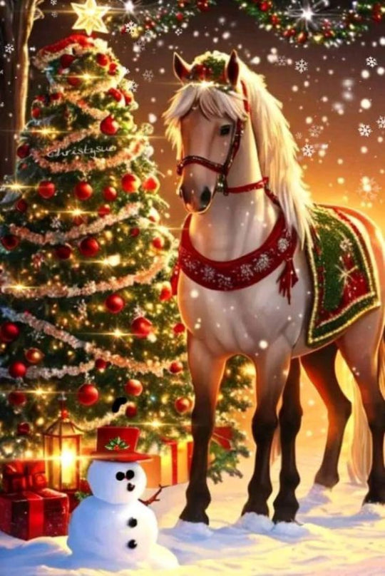 Paint By Numbers Kit -  Christmas Tree Horse