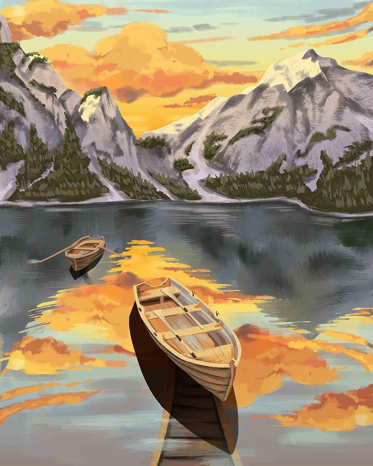 Paint By Numbers Kit - Boat on Lake