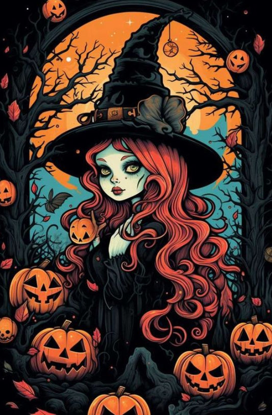 Paint By Numbers Kit - Beauty Witch Pumpkin