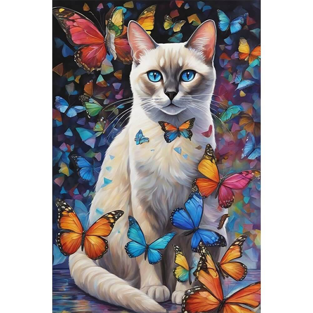 Paint By Numbers Kit - Butterfly and Cat