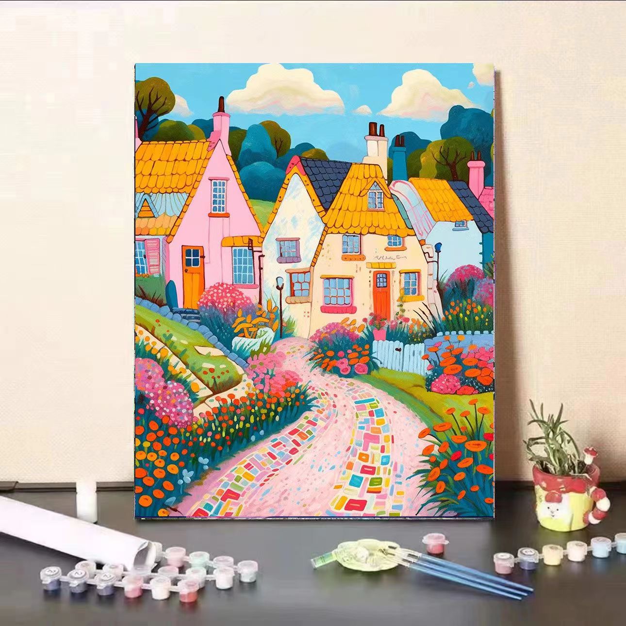 Paint By Numbers Kit - Colorful Town 6