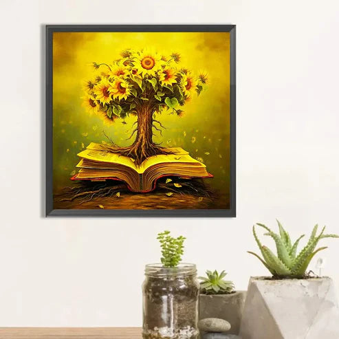 DIY 5D Diamond Painting Kit - Sunflower Tree Book