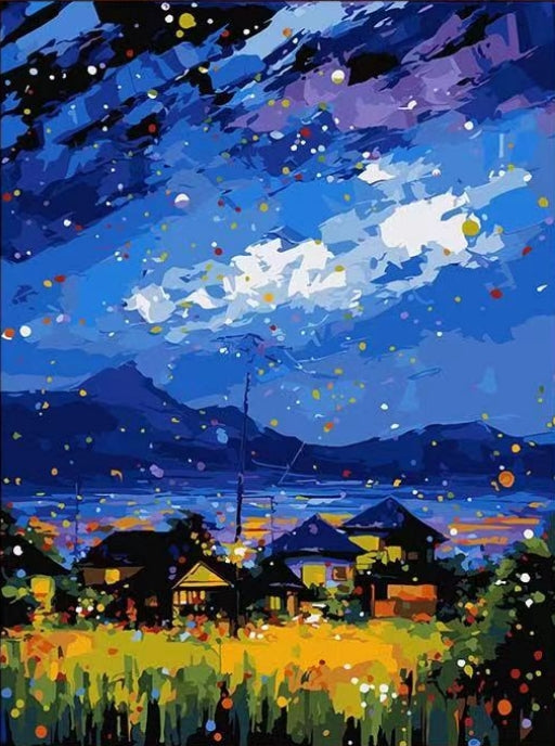 Paint By Numbers Kit - Starry Sky in The Countryside