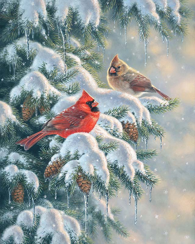 Paint By Numbers Kit - Snow Tree and Birds