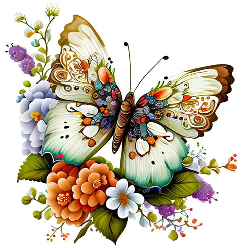 DIY 5D Diamond Painting Kit - Flower Butterfly