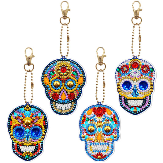 DIY Diamond Painting Craft Keychain - Skull