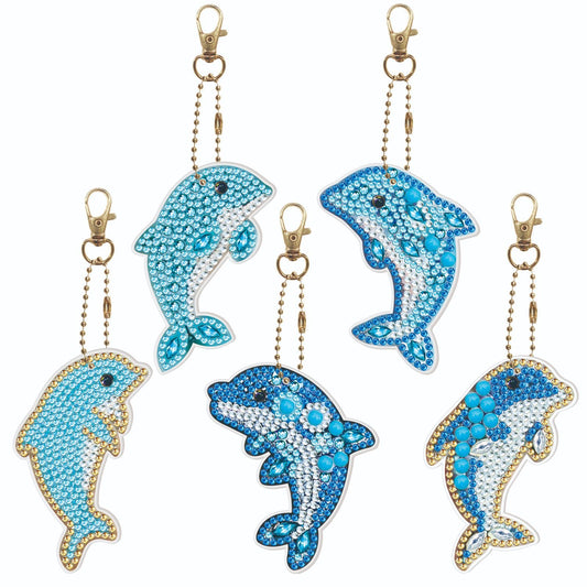 DIY Diamond Painting Craft Keychain - Dolphin