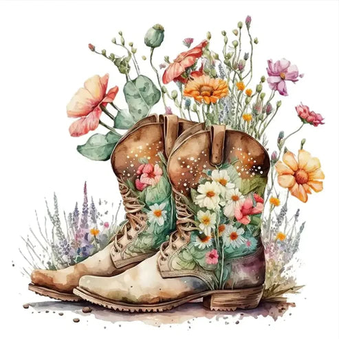 DIY 5D Diamond Painting Kit - Flower Boots